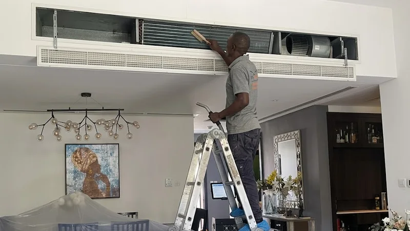 Ducted AC coil cleaning and comprehensive maintenance service in Dubai